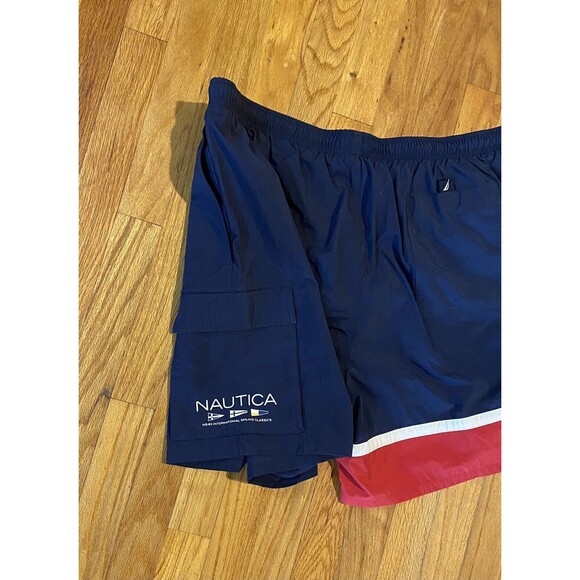 Nautica Adult Swim Trunks Shorts Sailing Blue Flag Surf Mesh Lined Men’s XL - Picture 5 of 16